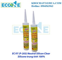 EC KY P203 Neutral Silicon Clear Keo Silicone Trung Tính 100% Dán Kính, Nhôm, Xây Dựng